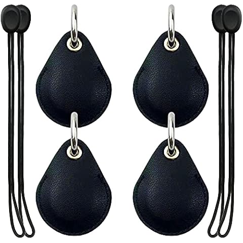 4 Pack AirTag Holder, Protective Leather Case AirTag Keychain, Air Tag Key Ring Cover
