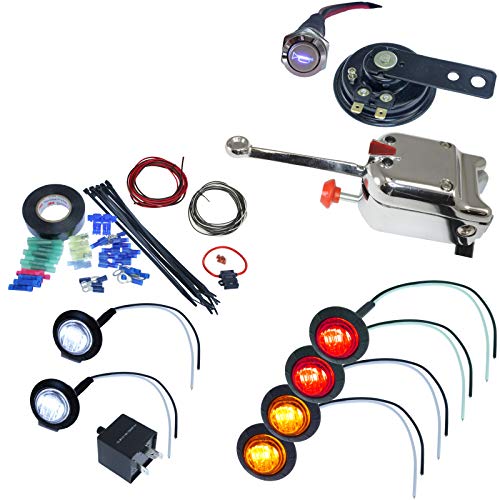 UTV ATV Turn Signal Kit with Horn (Round LED, Lever Switch)