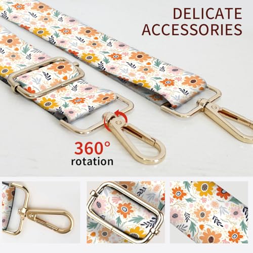 Image of Purse Strap Replacement Crossbody, 3.8cm Wide Shoulder Strap Adjustable Replacement Belt Gold Buckle