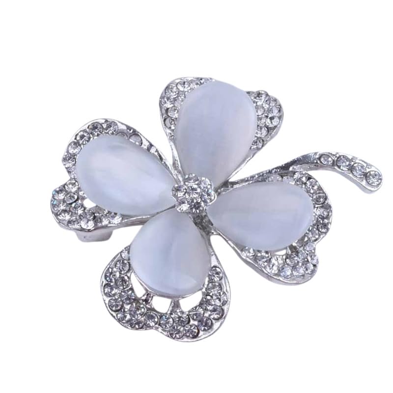 ftk Stone Shiny Four Leaf Flower Safety Pin Anti Exposure Corsage Pin Brooch-picture-22