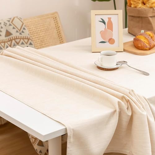 Miniatura 5 de Manteles de mesa de lino sintético gris para mesas rectangulares de 8 pies con capacidad para 8 personas. Manteles de mesa de tela para fiestas de 8