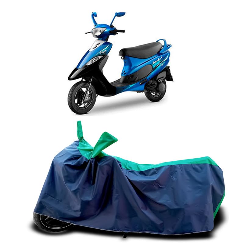 Image of DUFFEL-Two Wheeler Bike Cover Compatible for Tvs Ntorq 125 Bs6 Heat Protectio /UV-Rays /Birds Dropping /DustProof /Waterproof Indoor Outdoor and Parking Full Protection All Variants [Green Patta]