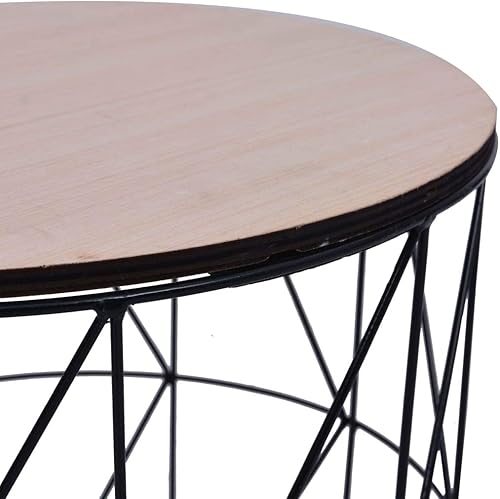 Miniatura 25 de 1 mesa auxiliar con marco de metal, mesa auxiliar blanca para sala de estar, hogar, oficina, 18.5 x 22.4 pulgadas Blanco,Negro