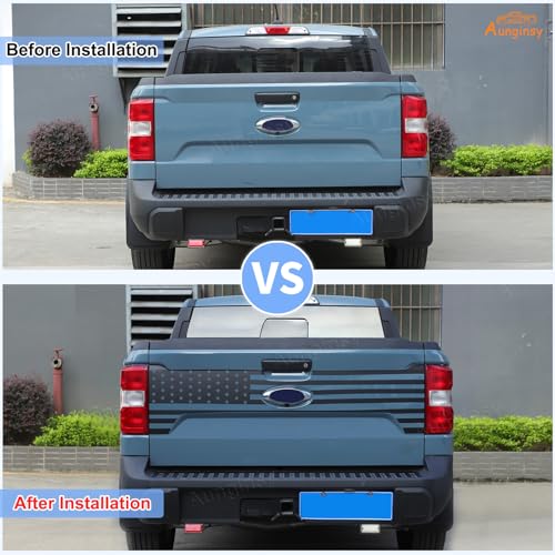 Image of Aunginsy Trunk Tailgate Panel Decal Sticker Wrap Compatible with Ford Maverick 2022-2025 Trunk Tailgate Door Panel American Flag Graphics Precut Vinyl Decal Decorative Sticker Protection Accessories