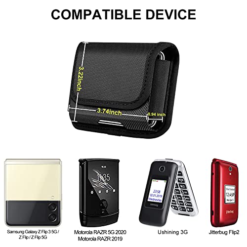 Coanjiuo Flip Phone Holste For Samsung Galaxy Z Flip, Z Flip 3, Z Flip 4, Z Flip 5, Z Flip 6 Motorola Razr Case With Belt Clip & Loop Card Slot Pouch thumb #1