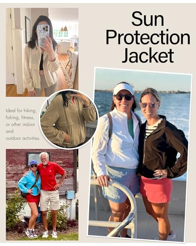Locachy Women's Lightweight Zip Up Athletic Jacket Stand Collar Windproof Sun Protection Workout Outdoor Jacket3