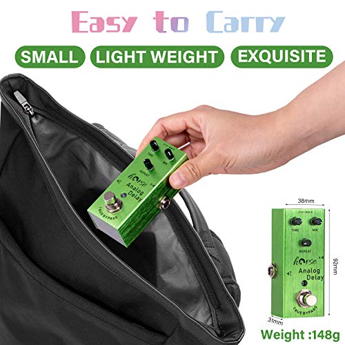 Delay Pedal, Horse Electric Guitar Effects Pedals Mini Single Type Dc 9V True Bypass (Light Green) #TOP5