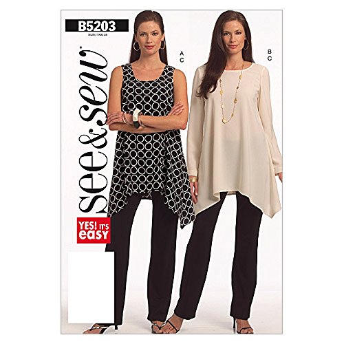 Butterick See & Sew Ladies Easy Sewing Pattern 5203 Tops & Trouser Pants