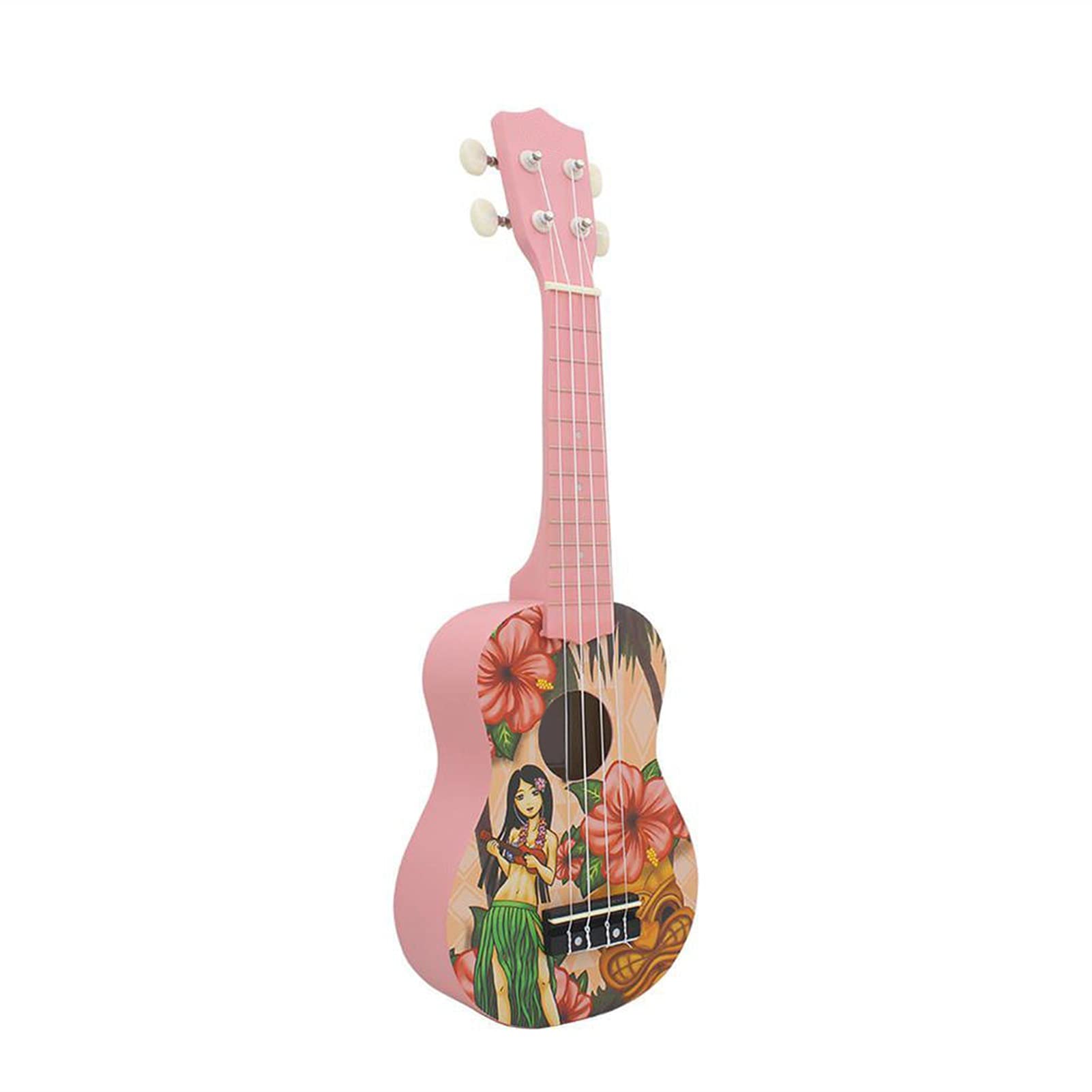 Ukulele koncertowe Początkujący Ukulele 21 Inch Ukulele Basswood Ukelele Z Hawaii Dziewczyna Wzór Torba Pasek String Capo Acoustic Instrument Zestaw Do Nauki Muzyki