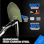 18'' Military Folding Camping Shovel, Offroad Survival High Carbon Steel Shovel (Olive) AugTouf by toolant - Image 2