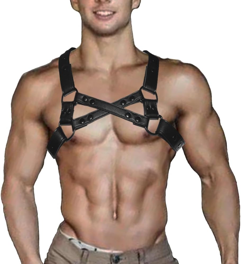 Men's Harness Belt Adjustable Body Chest Harness Belt Clubwear for Halloween Christmas