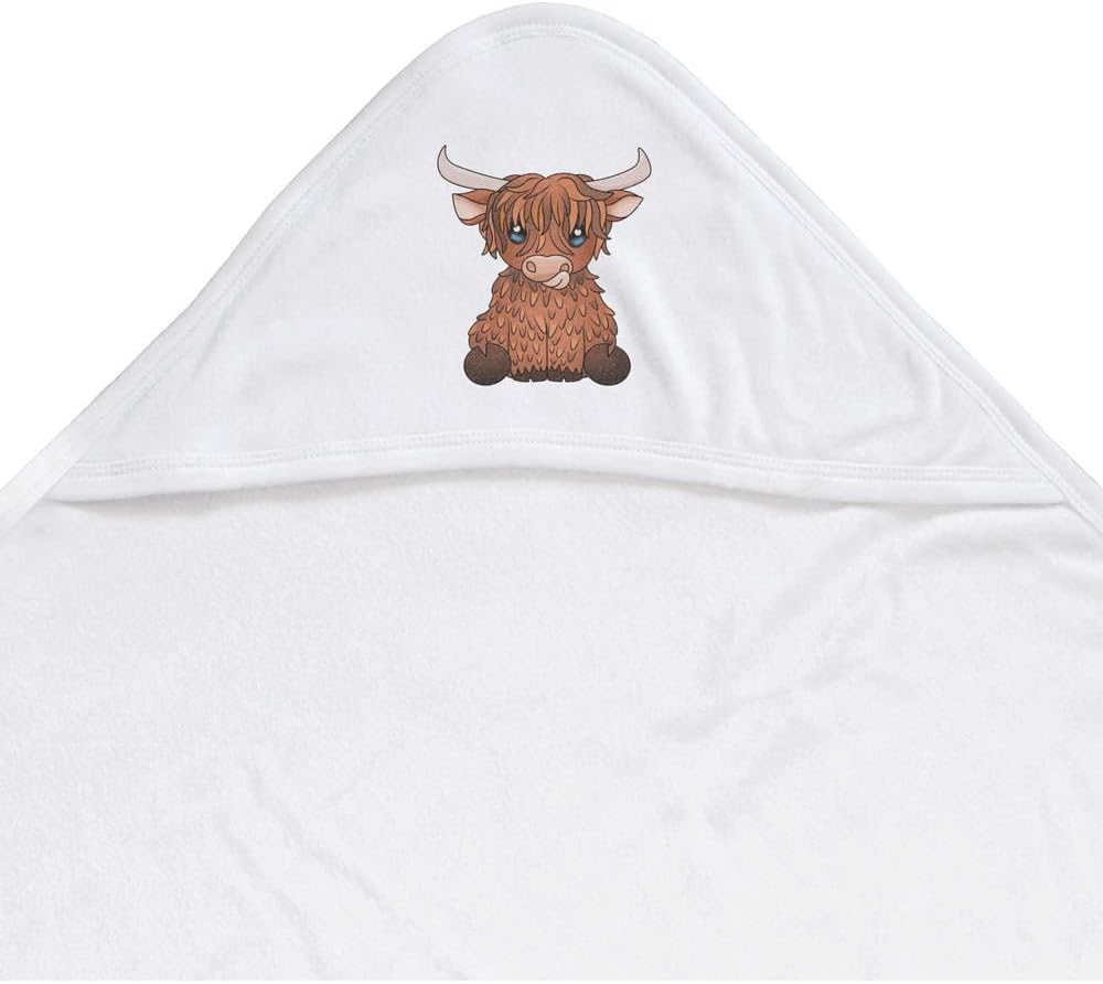 Azeeda 'Highland Cow' Baby Hooded Towel (HT00020172)