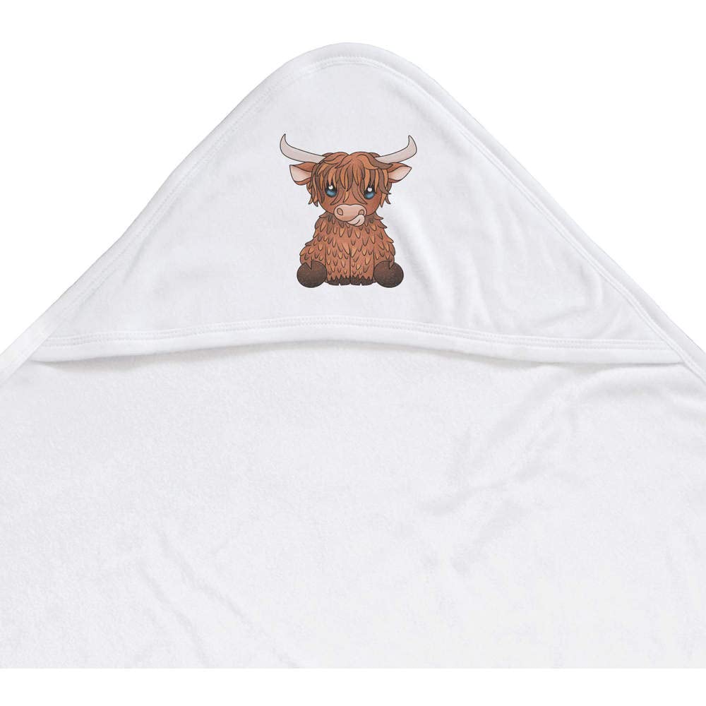 Azeeda 'Highland Cow' Baby Hooded Towel (HT00020172)