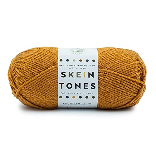 Image of Lion Brand Yarn Basic Stitch Anti-Pilling Yarn for Crocheting, Knitting, and Crafts, Honey, 1 Pack
