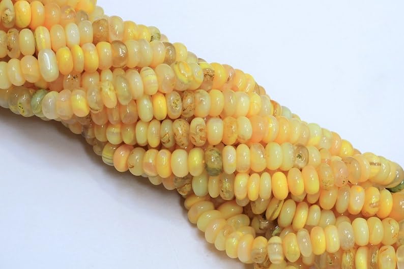 Perles opale naturelle de 17x28 cm Mulityellow pour colliers