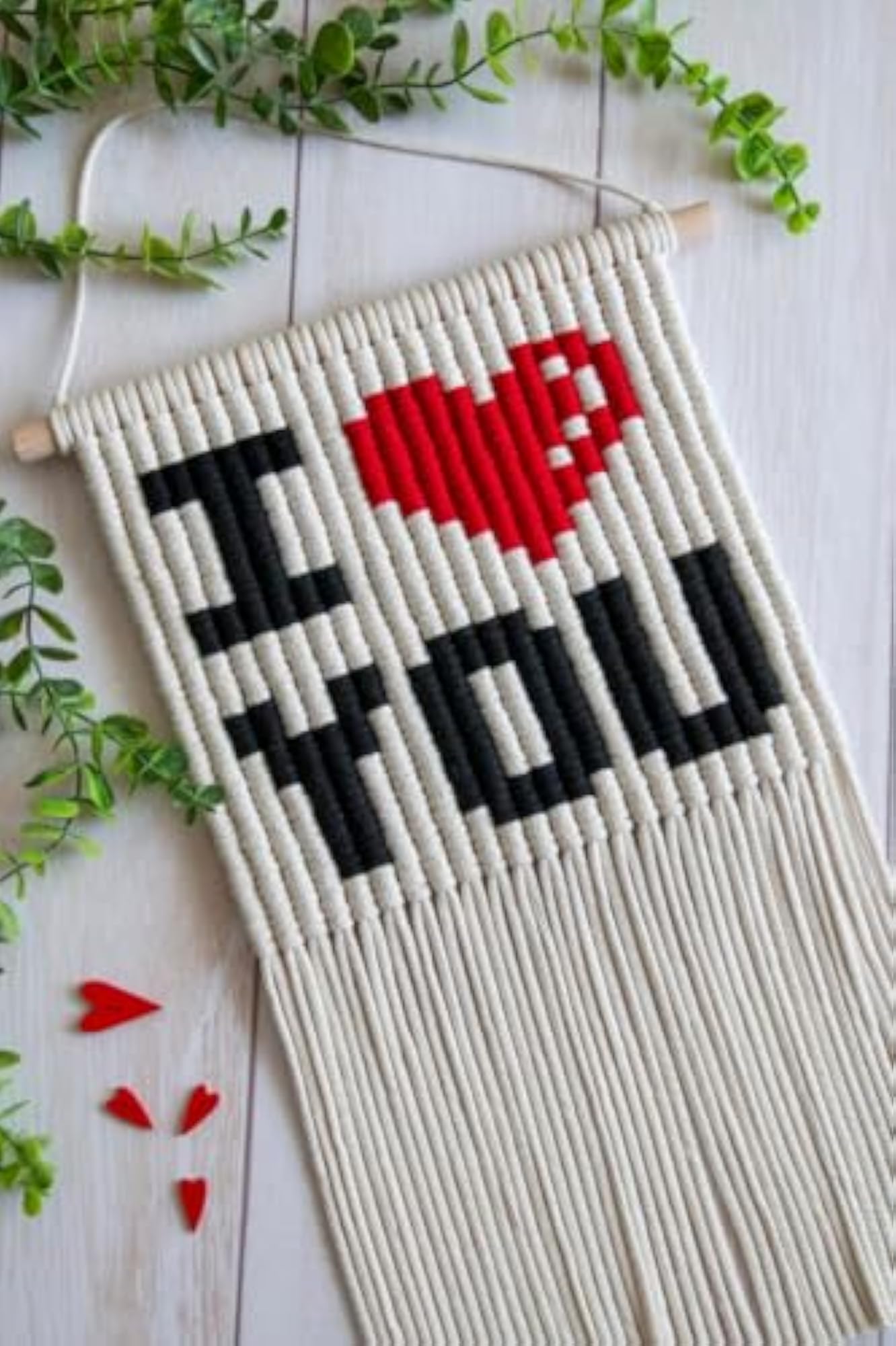 Handmade Macrame Heart Wall Hanging, Eco-Friendly Decor