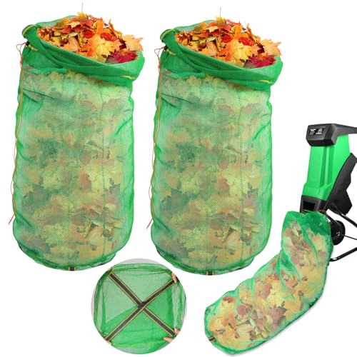 2PCS Wood Chipper Shredder Collection Bag, 27' x 59' Drawstring Thickened Leaf Bag Universal Heavy Duty Leaf Bags Compatible with Craftsman, Troy-Bilt, Patriot, Snapper, Yardman & Most Shredders
