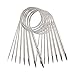 Produktbild Aiex Rundstricknadeln aus Edelstahl, verschiedene Größen, Häkelnadeln, Stricknadeln, Garnnadeln für Webprojekte (2 mm, 3 mm, 4 mm, 4,5 mm, 5 mm, 6 mm, 7 mm, 8 mm)