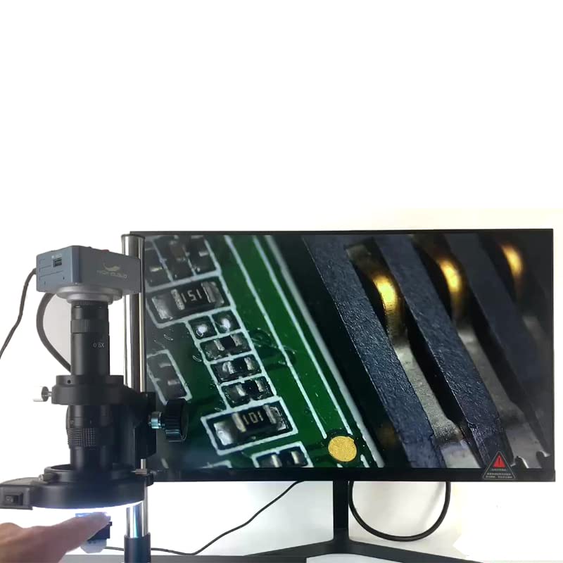 Monokular Video Mikroskop C-Mount Objektiv 0,7X-4,5X 3D Erkennung Lupe 10X-180X Dauerzoom für HDMI VGA Industriekamera (Farbe: 3D Objektivbetrachtung)