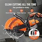 VEVOR Electric Concrete Saw, 16 in, 3200 W 15 A Motor Circular Saw Cutter with Max. 6 in Adjustable Cutting Depth, Wet Disk Saw Cutter Includes Water Line, Pump and Blade, for Stone, Brick Orange - Image 3