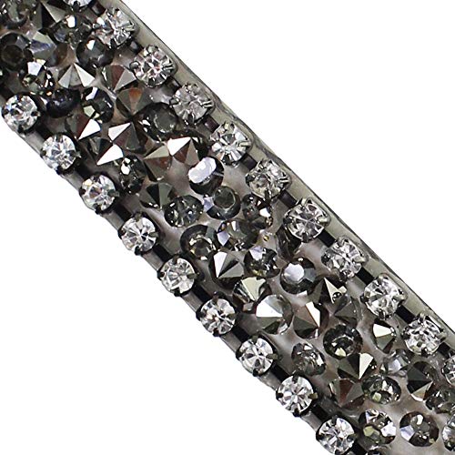 EMDOMO Strass Crystal Hot Fix Rhinestones Motivos Cinta Hierro en Cristal Diamante Decoración Recorte Zapatos Bandas Prendas 5 yardas