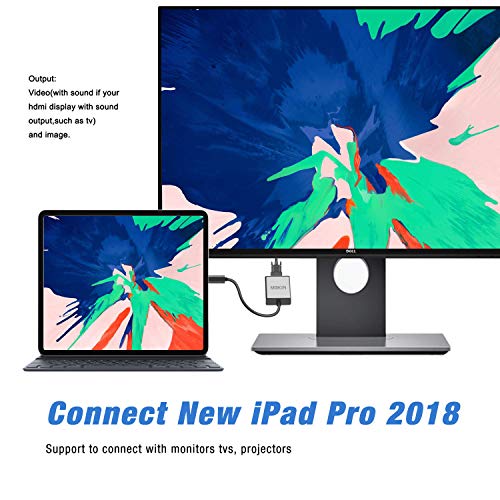 MOKiN USB C to VGA Adapter, USB C(Type C) to VGA Adapter Cable for MacBook Pro 2018/2017, iPad Pro/MacBook Air 2018, Samsung Galaxy S9/S8, Surface Go and More Newest Updated Version (Space Gray)