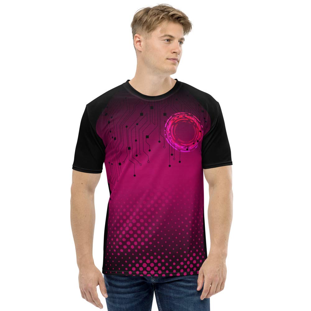 JJ TEESPolyester Half Sleeve Jersey with Round Collar and Digital Print All Over for Men