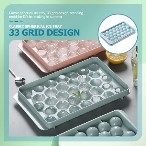 Molde para Esferas de Hielo Azul 3 Piezas con Tapa miniatura 4