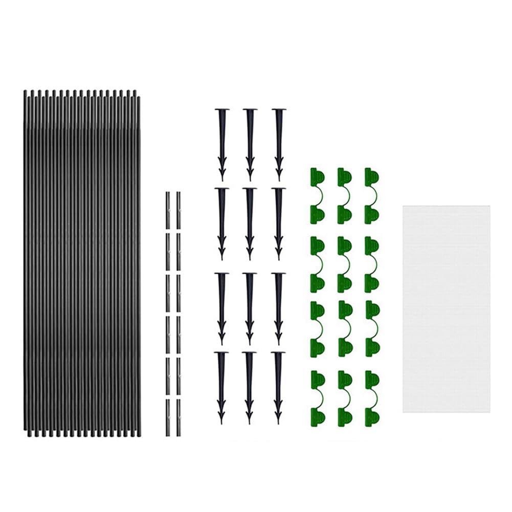 Cadre de jardin avec kit d'arc et tige en fibre pour filet anti-insectes et tunnel extérieur