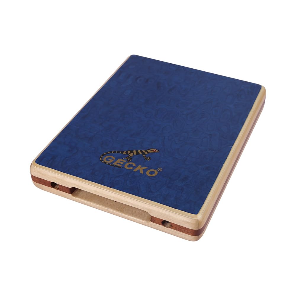 Domary Tamburo a Mano Compatto in Legno con Superficie di Tocco a Strisce Blu e Borsa Portatile per Musicisti in Viaggio