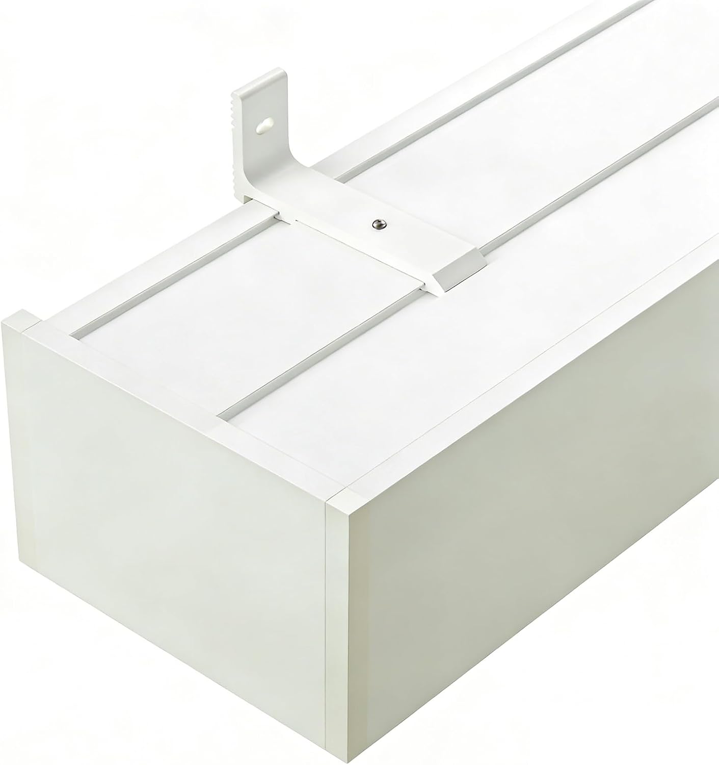All-in-One Ceiling Curtain Track, Curtain Box with Heavy-Duty Alloy Pulley, Double Rail Side Mount for Living Room, Bedroom, Kitchen(4.8m/15.7ft)