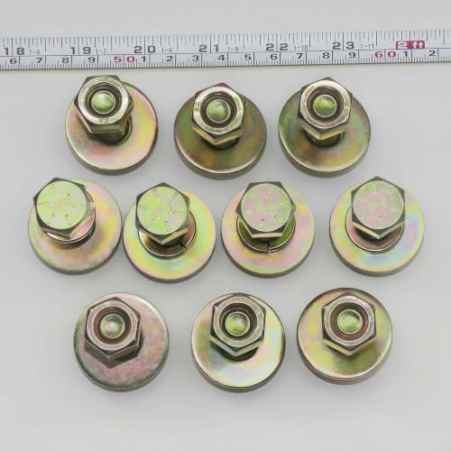 Image of 1 /2 inch x 1-1 /2 inch Grade 8 Hex Head Bolt and nut,Spring Lock Washer and Large Flat Washer Assortment Kit, Color Gavalization,Alloy Steel,Heavy Duty,(10sets Pack),by Metalsuberg.