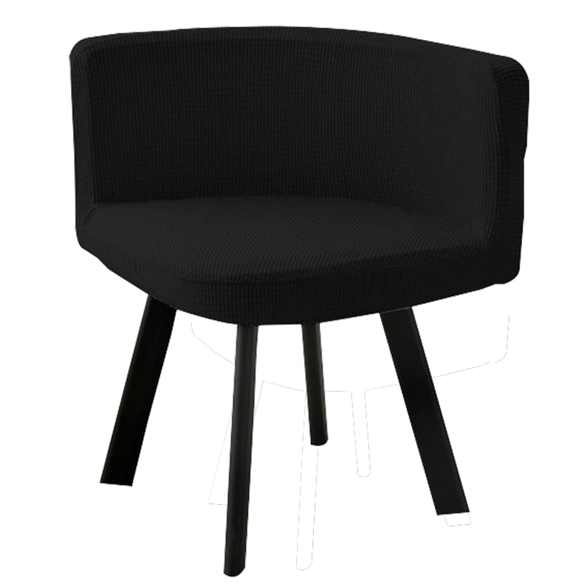 Set di 2 coprisedia elasticizzati curvi per sala da pranzo, coprisedia da ufficio a triangolo nero, per soggiorno, sedia a semicerchio, protezione elastica per sedia da ufficio