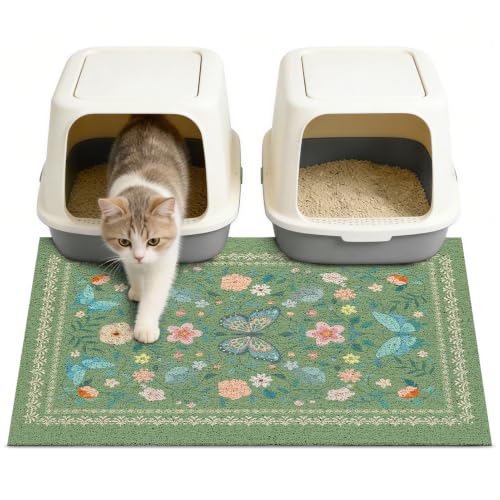 Unicorn Catcher 33"x22" Cat Litter Mat Non-Slip Washable Litter Box Mat
