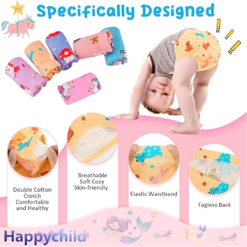 Happychild Underwear,Soft Cotton Tagless Panties for Toddlers 3d-9 Pink4