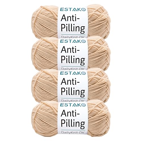Estako DailyKnit-DK - (4 Skeins Pack) - 100% Anti-Pilling Acrylic