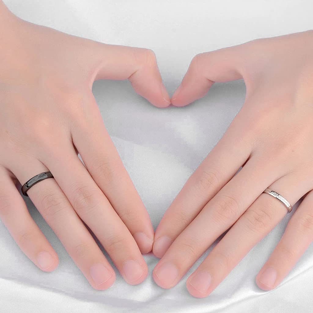 Anillos abiertos de moda para hombre y mujer, diseño de corazón para propuesta, boda, niños, niñas, gay, lesbiana, ajustable, 1 par, como en la imagen