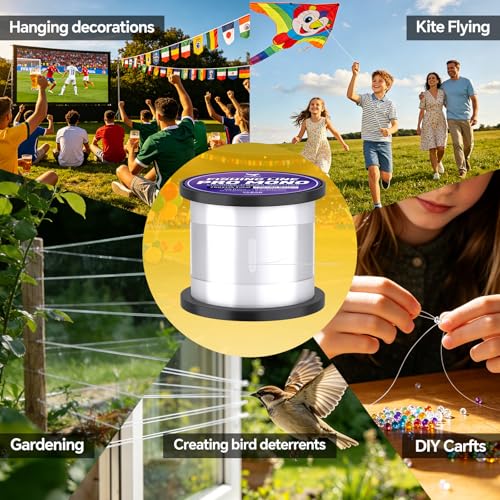 Image of Monofilament Fishing Line with Knot Guide Card, Tangle-Free Snap Ring for No More Mess, Low Memory Smooth Casting Nylon Mono String, 15 /20 /30 /50 /80LB, 220-1050 Yards