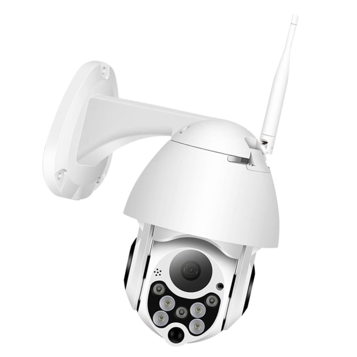 MAGICLULU Telecamera di Sicurezza, Telecamera Ip Wireless Ptz a Sfera, Plastica, Bianca, Inclinazione 90°, Allarme Sonoro, Max 128 Gb, per Monitoraggio Animali e Riunioni