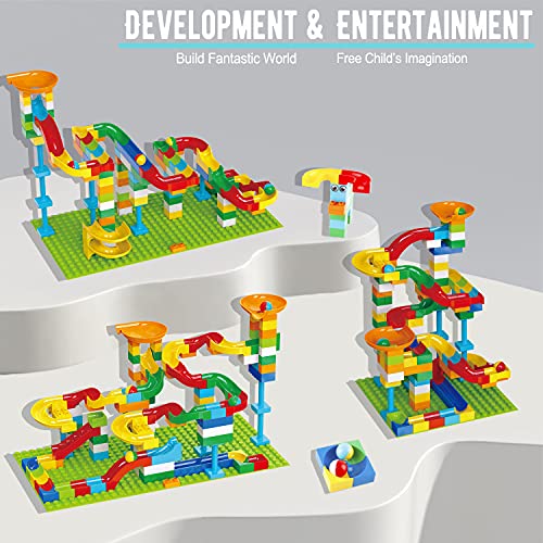 Marble Run Building Blocks, Classic Big Blocks For Kids Stem Toy Bricks Set, Marble Maze Building Toys Compatible With All Major Brands Building Brick Gift For Kids Boys Girls Toddler Age 3,4,5,6,7,8+ #TOP1