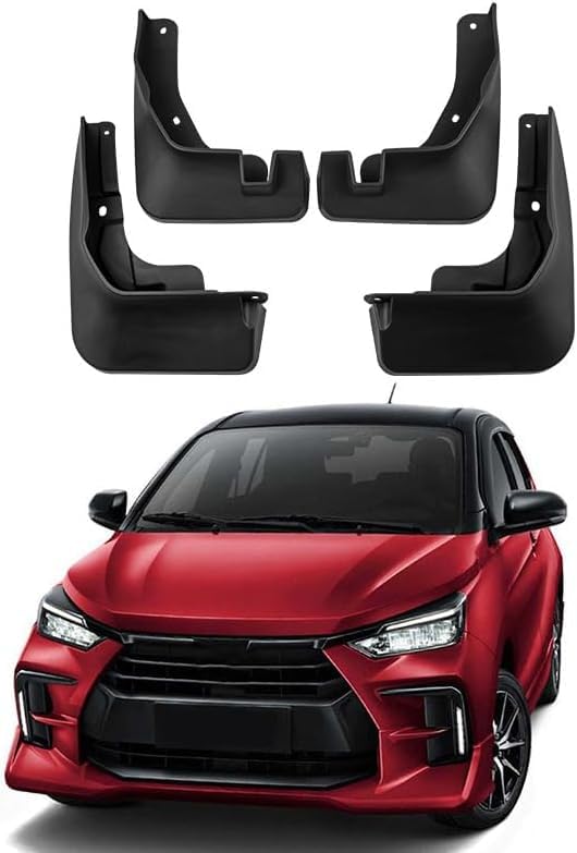 Bavettes garde-boue caoutchouc anti-éclaboussures Toyota Wigo Agya 2023 sans perçage