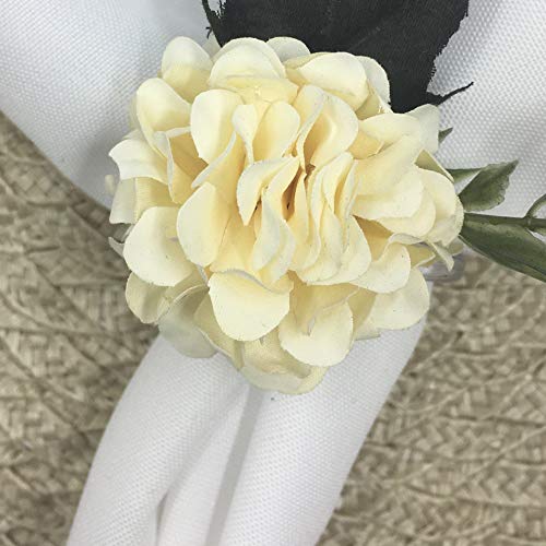 Porta Guardanapo Crisântemo Delicado Marfim - 4 unds