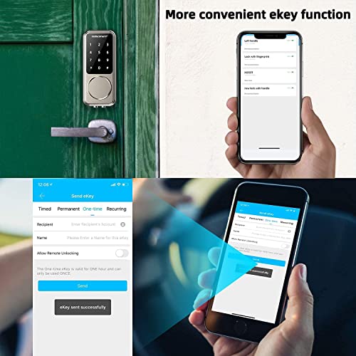 Smart Lock Smonet Keyless Entry Door Lock - Remote Lock/Unlock, Voice Control, Touchscreen Keypad Deadbolt, Bluetooth Connectivity, Code Access, Easy Installation For Home And Office Security #TOP4
