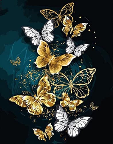 Broderie diamant 5D papillon complet strass point de croix artisanal 30x40 cm