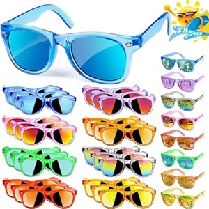 Kids Sunglasses Bulk Party Favors – 24 Packs Boys Girls Sunglasses for Kids Age 3-8 with UV 400 Protection, Neon Sunglasses for Kids Party