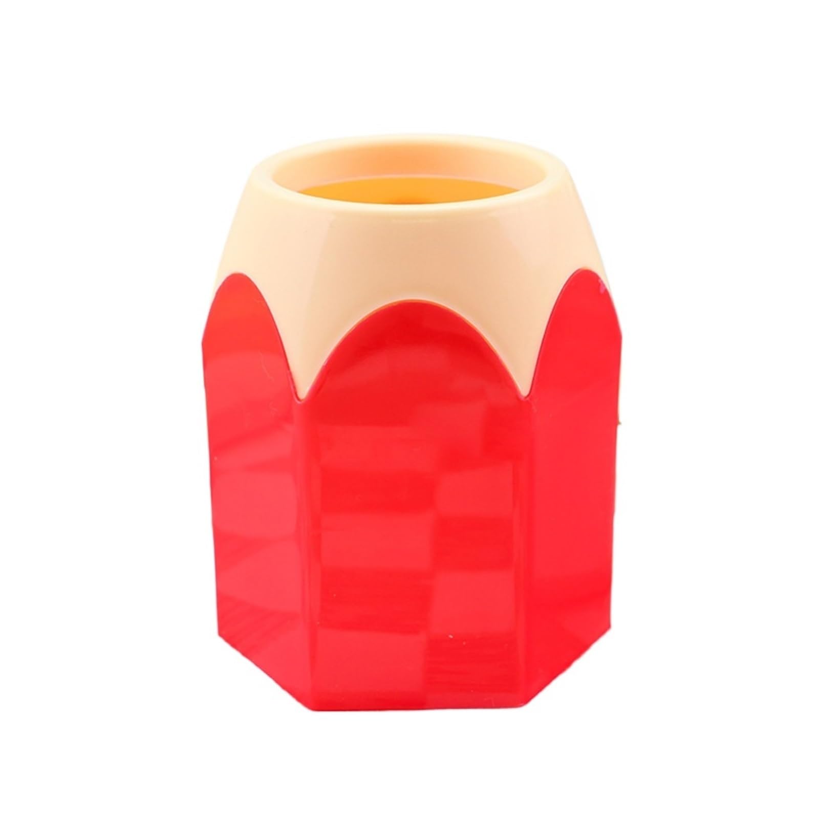 LXHZSY Desk Organiser Creative Colored Pencil Head Pen Holder Desktop Contrasting Stationery Storage Makeup Brush Bucket(Red)