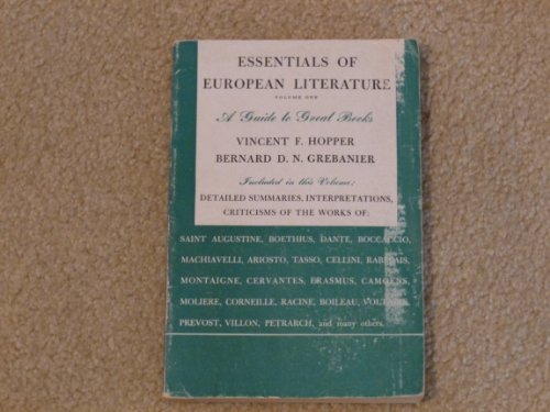 Essentials of European Literature: a Guide to G... B000NQ5ICG Book Cover