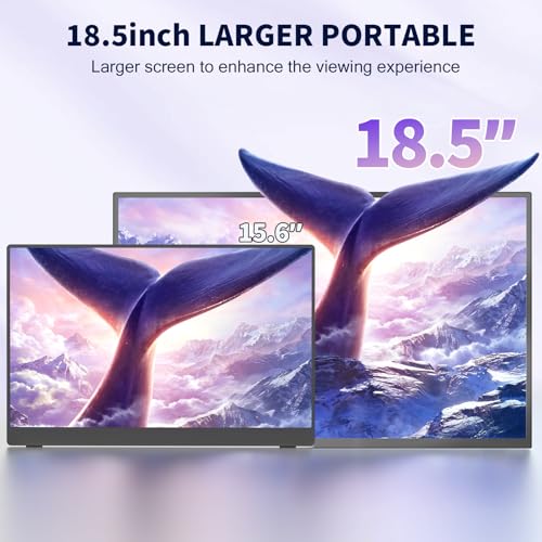 Image of COOLHOOD 18.5 Inch FHD USB-C HDMI 120Hz Portable Monitor | Travel Portable Monitor for Laptop 、PC, Portable Screen with Smart Cover, VESA Compatible