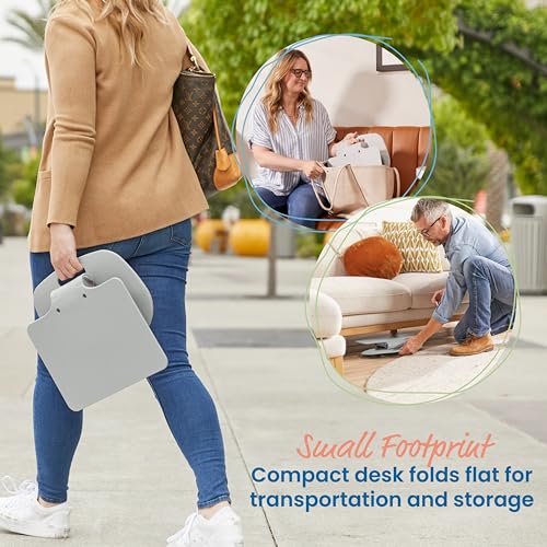 Image of ECR4Kids The Surf Folding Portable Activity Lap Desk, Adjustable, Flexible Seating, Light Grey