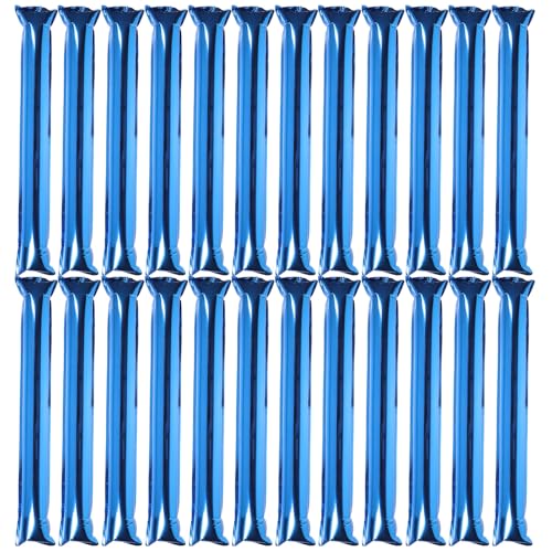 PAMINGONO Inflatable Blue Cheering Sticks 24pcs Noise Maker Party Sticks for Sports Football Concerts and Game Day Tailgating Events
